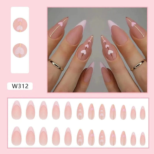 Queen Beauty Shopping Pink Set With Box 3D Fake Nails